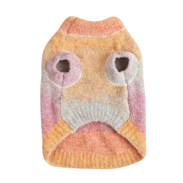 Pull doux et gluant pour animaux de compagnie avec motif arc-en-ciel et dopamine