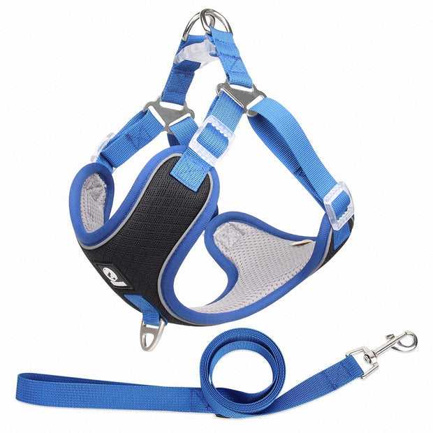 Harnais pour chien de compagnie chiot réglable en maille respirante selle réfléchissante pour petits chiens moyens chats fournitures pour animaux de compagnie
