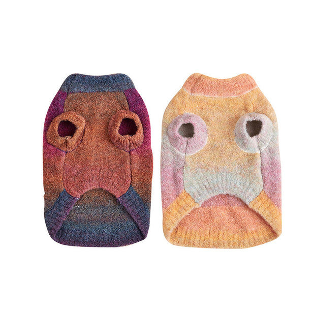 Pull doux et gluant pour animaux de compagnie avec motif arc-en-ciel et dopamine