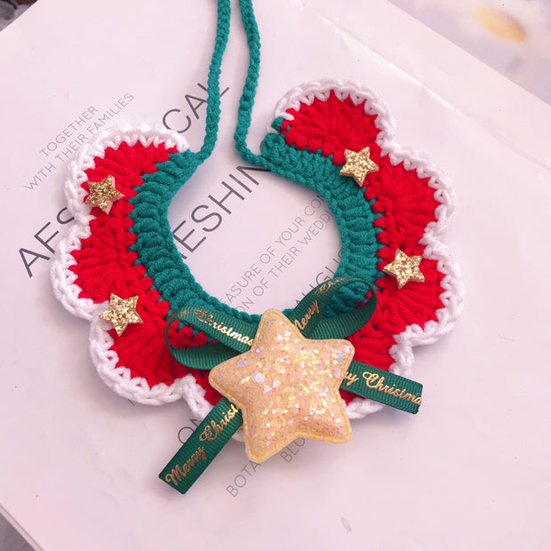Haustierhalsband aus Wolle, handgewebtes Halsband, Weihnachts-Haustier-Accessoires