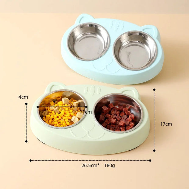 Macaron Pet Double Gamelle En Plastique Chaton Chien Nourriture Plateau Abreuvoir Mangeoire Chat Alimentation Fournitures Pour Animaux De Compagnie Accessoires