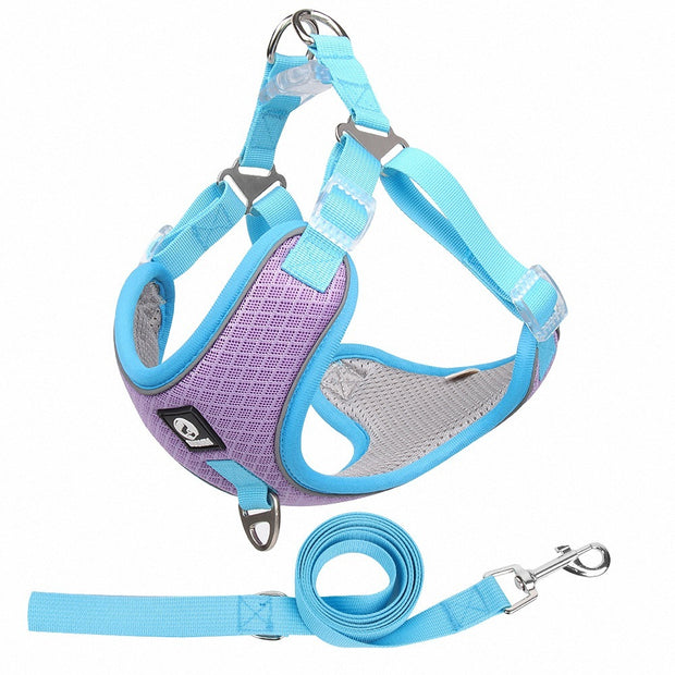 Harnais pour chien de compagnie chiot réglable en maille respirante selle réfléchissante pour petits chiens moyens chats fournitures pour animaux de compagnie